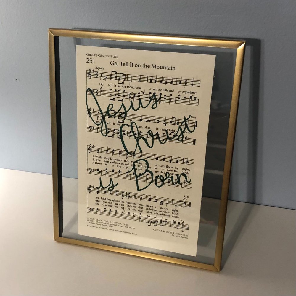 Handmade: Framed Hymn with Calligraphy